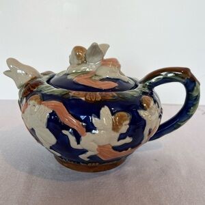 Vintage Ram's Head Teapot with Dancing Cherubs